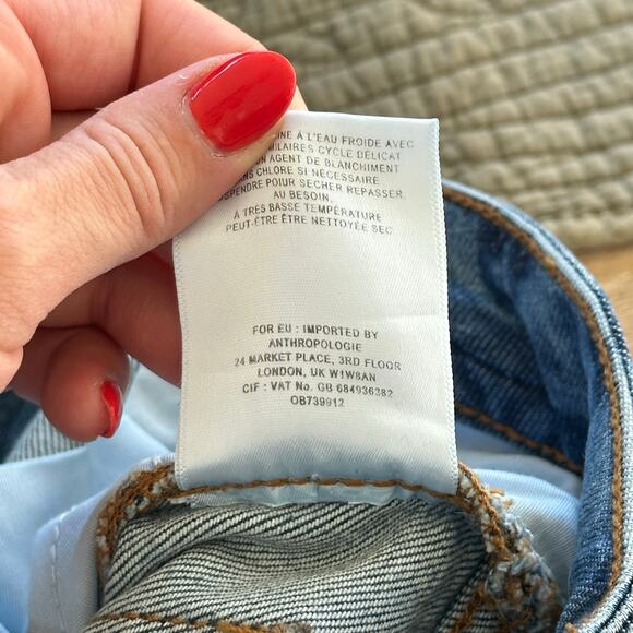 Pilcro by Anthropologie Mid-Rise Bootcut Embroidered Pom Pom Cropped Jeans 25 - Picture 10 of 10